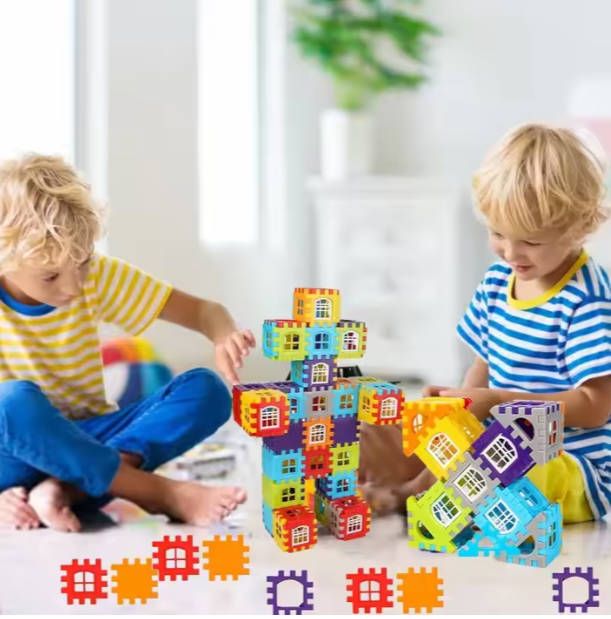 50pc Toy Educational enlightenment toys ever-changing assembling random color building sets educational children's kids girl boy toys Baby House Building Blocks Toys Fast delivery within 1-5 days