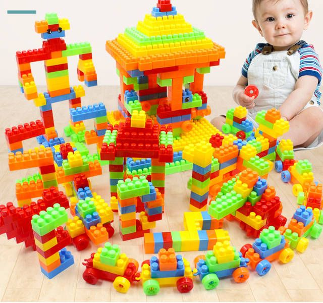 100pc Toy Educational enlightenment toys ever-changing assembling random color building sets educational children's kids girl boy toys Baby House Building Blocks Toys Fast delivery within 1-5 days