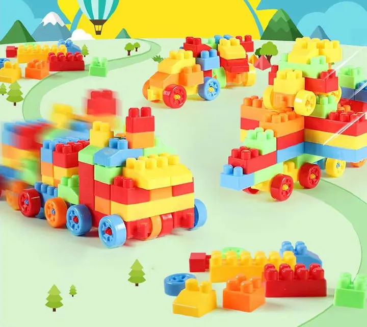 100pc Toy Educational enlightenment toys ever-changing assembling random color building sets educational children's kids girl boy toys Baby House Building Blocks Toys Fast delivery within 1-5 days