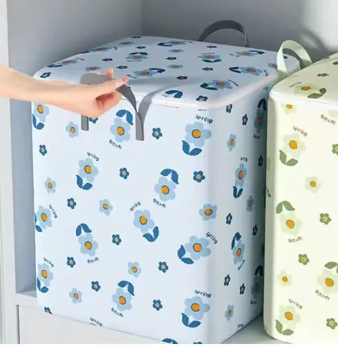 2pc 2 color Storage Bag Thickened Non-woven Quilt Household Large Capacity Foldable