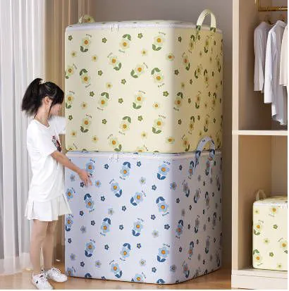 2pc 2 color Storage Bag Thickened Non-woven Quilt Household Large Capacity Foldable
