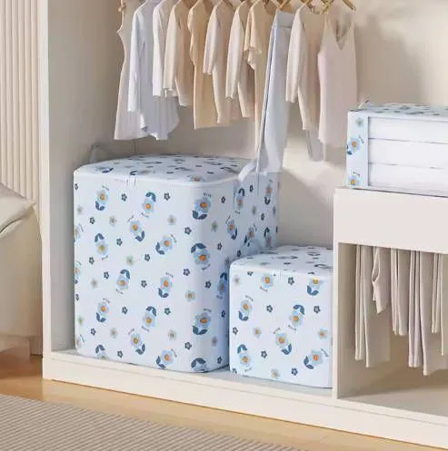 2pc 2 color Storage Bag Thickened Non-woven Quilt Household Large Capacity Foldable