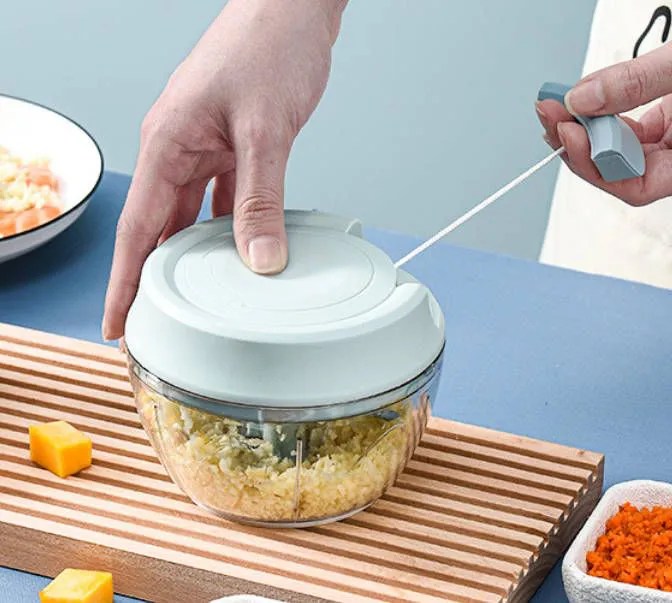 Kitchen tools garlic chopper manual rotary vegetable cutter fruit food chopper kitchen mixer meat grinder Fast delivery within 1-5 days