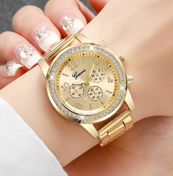 Women Quartz Watch Set Women Alloy Strap Watch Gift Rhinestone Watch Women watch Set Local fast delivery