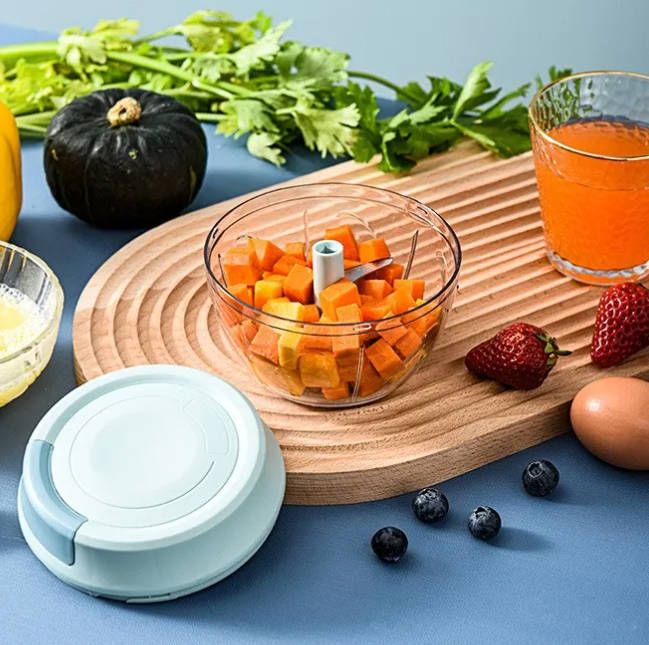 Kitchen tools garlic chopper manual rotary vegetable cutter fruit food chopper kitchen mixer meat grinder Fast delivery within 1-5 days