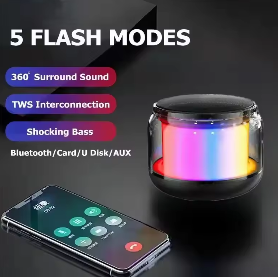 Portable Bluetooth Speaker Wireless LED TWS Subwoofer Tandem 360 Degree Surround Sound For Tablet PC  Phone TV Local fast delivery