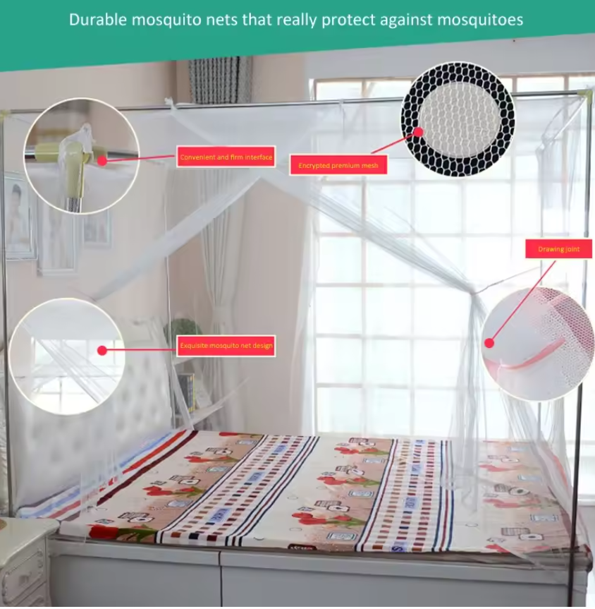 Fine Meshes Mosquito Large Square Net for Single Bed One Door Opening with Tieback Decorative for Home Bedroom Camping Travel Local fast delivery
