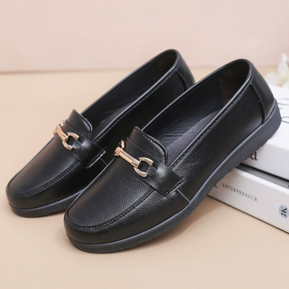 Women single shoes Ladies soft sole mother shoes non-slip flats Loafers walking shoes Classic color matching court shoes Local fast delivery