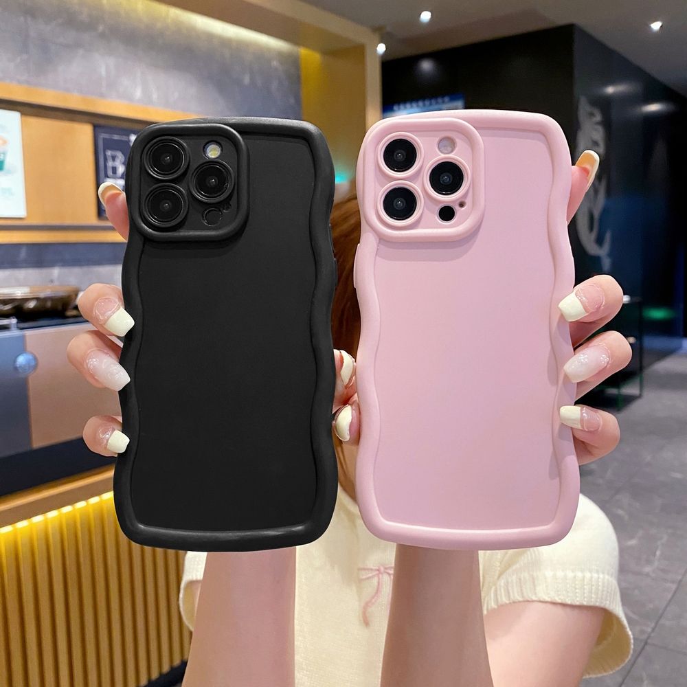 For iPhone 16 Pro Max 15 14 Plus 13 12 11 Pro Max  Full Protective Phone Case Wave Frame Anti Drop Cover