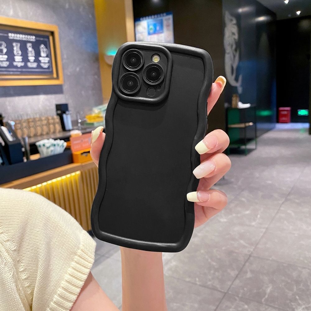 For iPhone 16 Pro Max 15 14 Plus 13 12 11 Pro Max  Full Protective Phone Case Wave Frame Anti Drop Cover