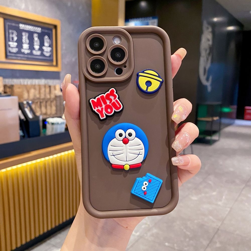 for iPhone 15 Pro Max 14 Plus 13 12 11 XR 8 7 SE 2022 XS Animation Cute Doraemo Full Protective Phone Case Anti Drop Cover