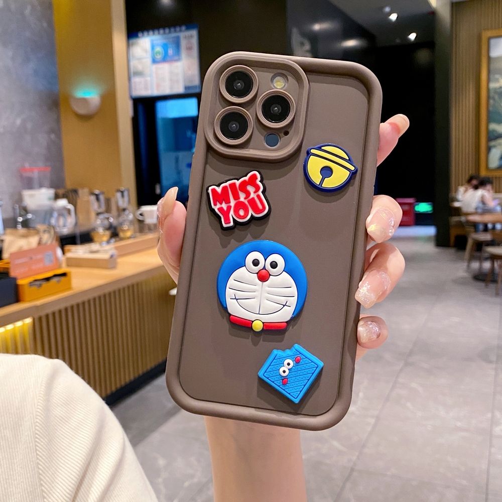 for iPhone 15 Pro Max 14 Plus 13 12 11 XR 8 7 SE 2022 XS Animation Cute Doraemo Full Protective Phone Case Anti Drop Cover