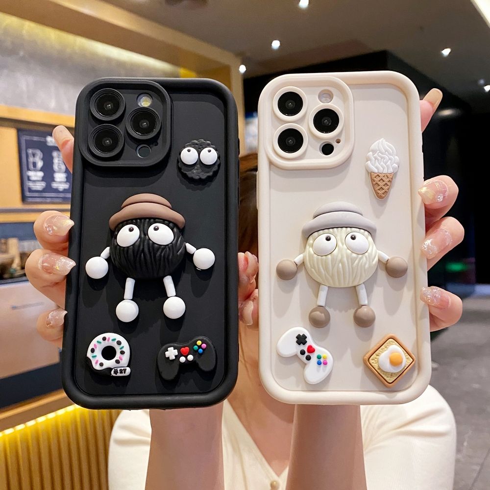 for iPhone 15 Pro Max 14 Plus 13 12 11 XR 8 7 SE 2022 XS Cute Chocolate Icecream Full Protective Phone Case Anti Drop Cover