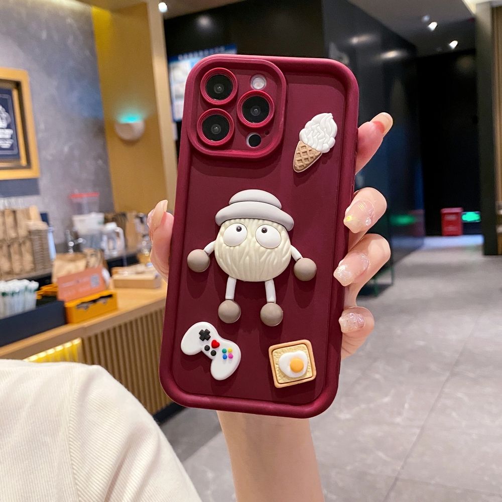 for iPhone 15 Pro Max 14 Plus 13 12 11 XR 8 7 SE 2022 XS Cute Chocolate Icecream Full Protective Phone Case Anti Drop Cover