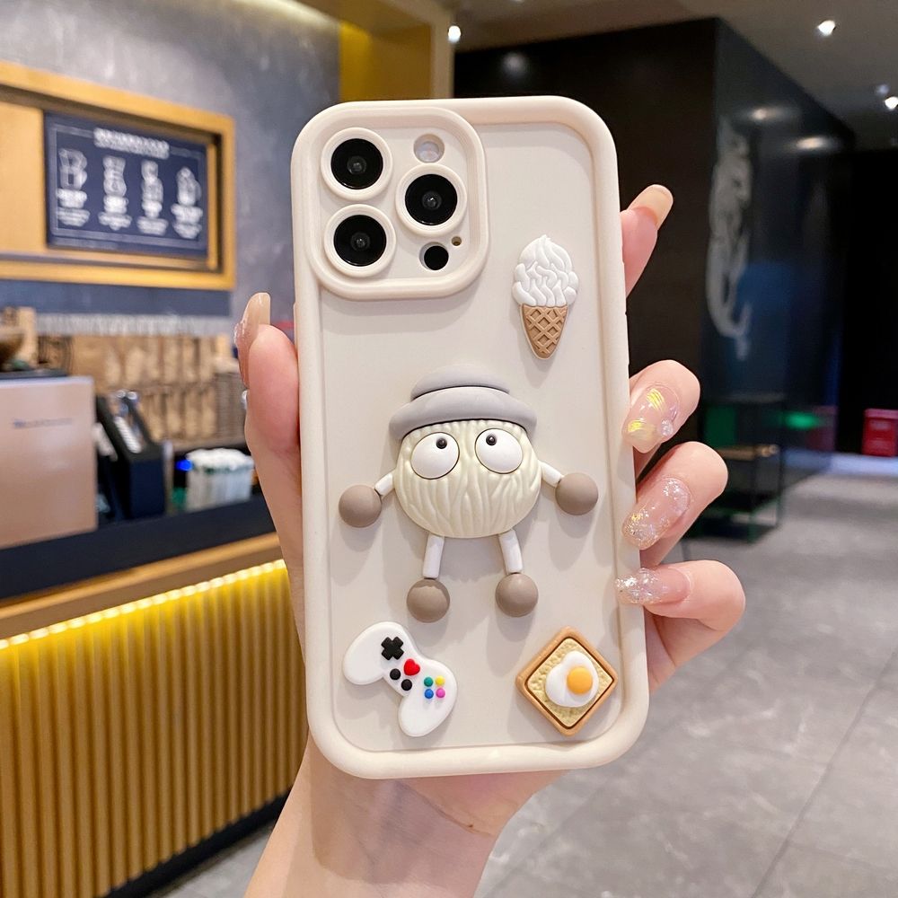 for iPhone 15 Pro Max 14 Plus 13 12 11 XR 8 7 SE 2022 XS Cute Chocolate Icecream Full Protective Phone Case Anti Drop Cover