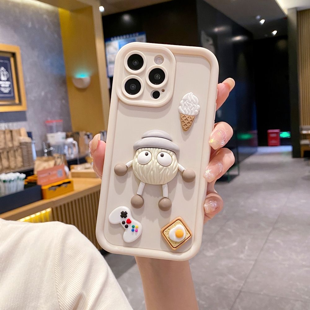 for iPhone 15 Pro Max 14 Plus 13 12 11 XR 8 7 SE 2022 XS Cute Chocolate Icecream Full Protective Phone Case Anti Drop Cover