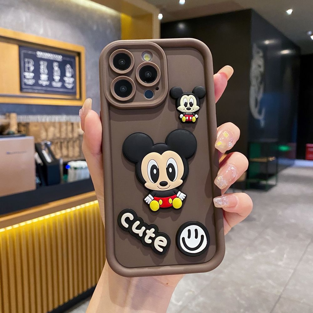 for Realme C67 C53 C51 Note 50 C21Y C25Y C33 C30 C35 9i Couple Cartoon Mickey Minnie Full Protective Phone Case Anti Drop Cover