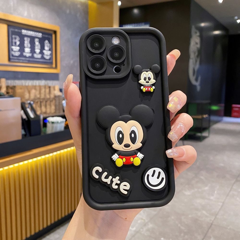 for Realme C67 C53 C51 Note 50 C21Y C25Y C33 C30 C35 9i Couple Cartoon Mickey Minnie Full Protective Phone Case Anti Drop Cover