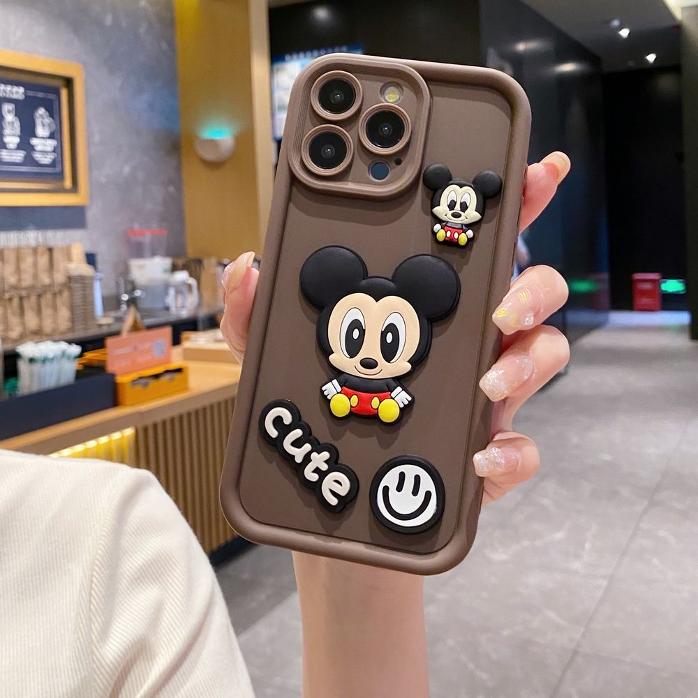 for Realme C67 C53 C51 Note 50 C21Y C25Y C33 C30 C35 9i Couple Cartoon Mickey Minnie Full Protective Phone Case Anti Drop Cover