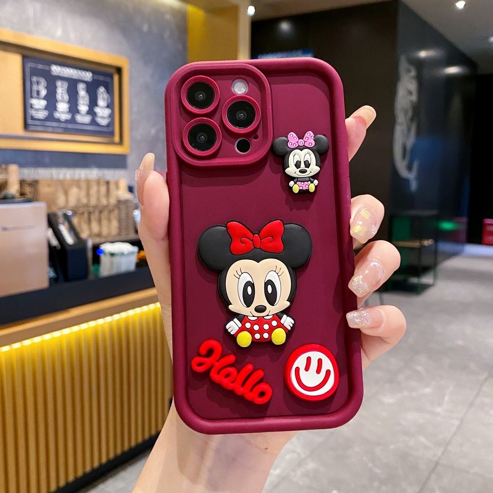 for Realme C67 C53 C51 Note 50 C21Y C25Y C33 C30 C35 9i Couple Cartoon Mickey Minnie Full Protective Phone Case Anti Drop Cover