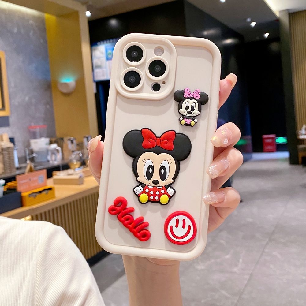 for Realme C67 C53 C51 Note 50 C21Y C25Y C33 C30 C35 9i Couple Cartoon Mickey Minnie Full Protective Phone Case Anti Drop Cover