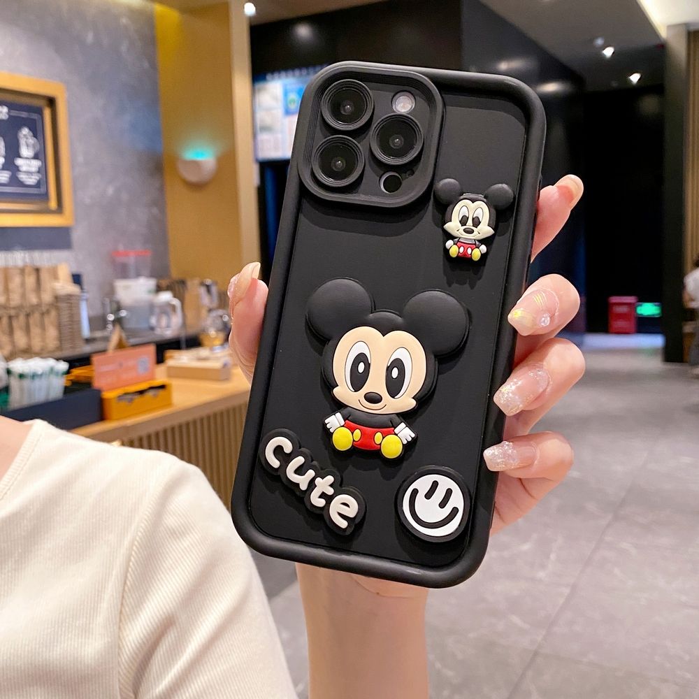for Realme C67 C53 C51 Note 50 C21Y C25Y C33 C30 C35 9i Couple Cartoon Mickey Minnie Full Protective Phone Case Anti Drop Cover