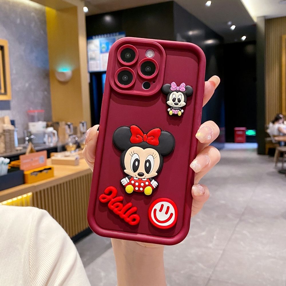 for Realme C67 C53 C51 Note 50 C21Y C25Y C33 C30 C35 9i Couple Cartoon Mickey Minnie Full Protective Phone Case Anti Drop Cover