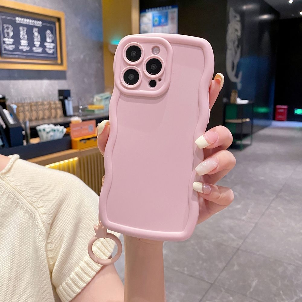 For Realme C67 C53 C51 Note 50 C21Y C25Y C33 C30 C35 9i Ring Strap Wave Frame Phone Case Anti Drop Cover