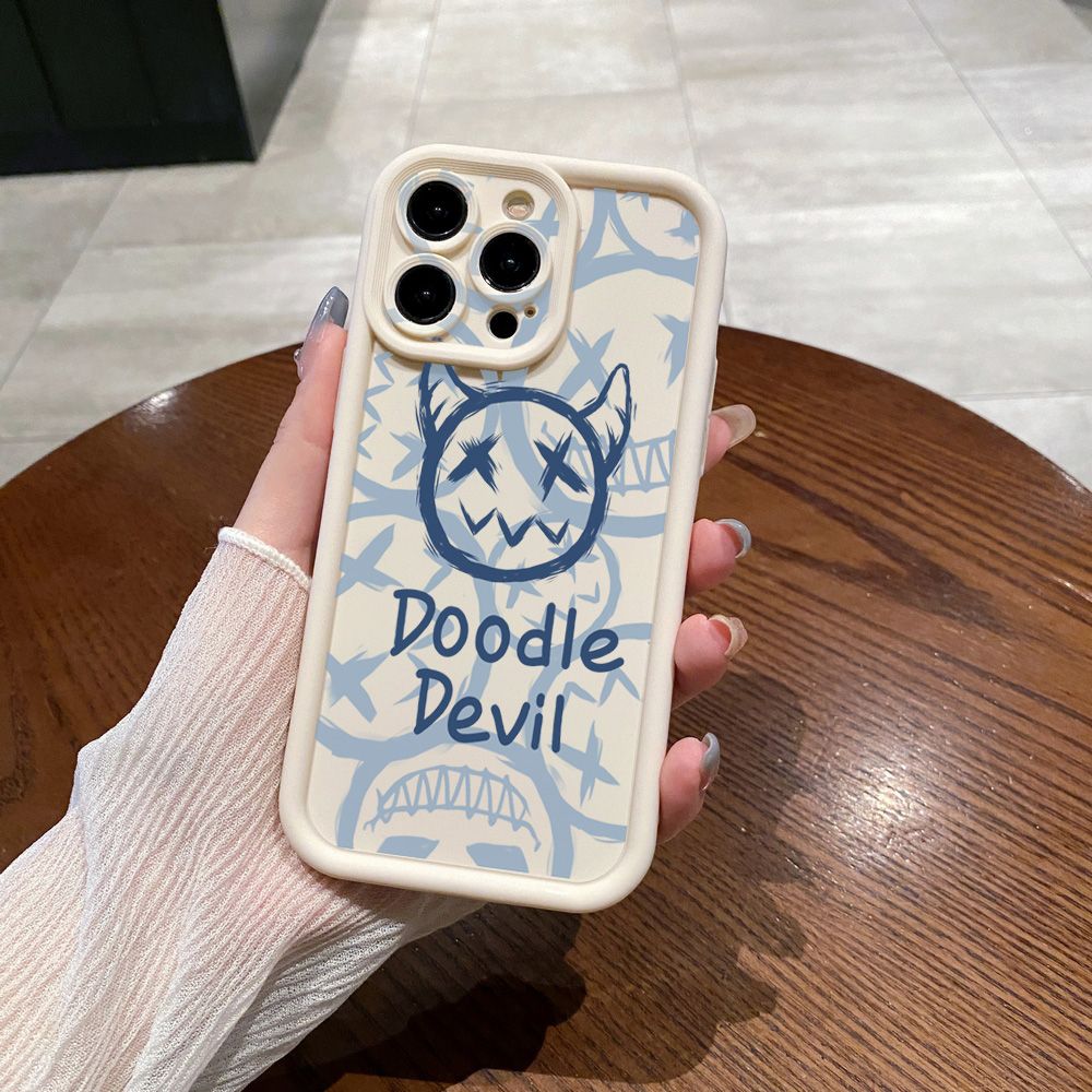 for iPhone 15 Pro Max 14 Plus 13 12 11 XR 8 7 SE 2022 XS Doodie Devil Full Protective Phone Case Anti Drop Cover