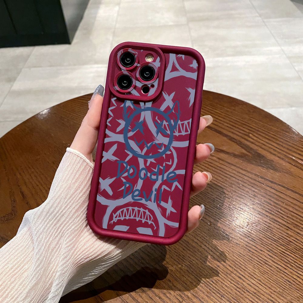 for iPhone 15 Pro Max 14 Plus 13 12 11 XR 8 7 SE 2022 XS Doodie Devil Full Protective Phone Case Anti Drop Cover