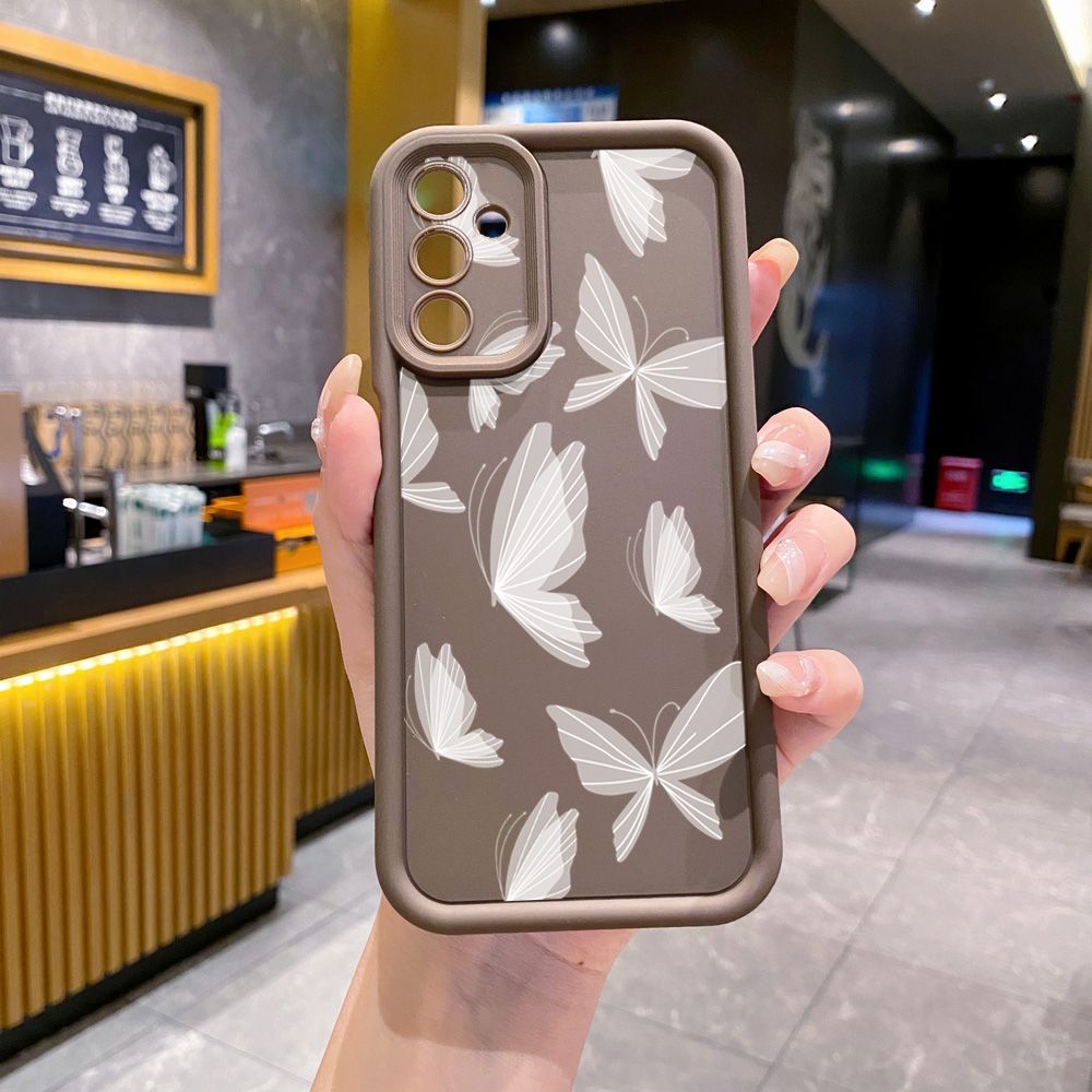 for Samsung Galaxy A15 A05 A35 A55 A14 A34 A33 A53 A73 A32 A52S A72 Drawing Butterfly Retro Full Protective Phone Case Anti Drop Cover