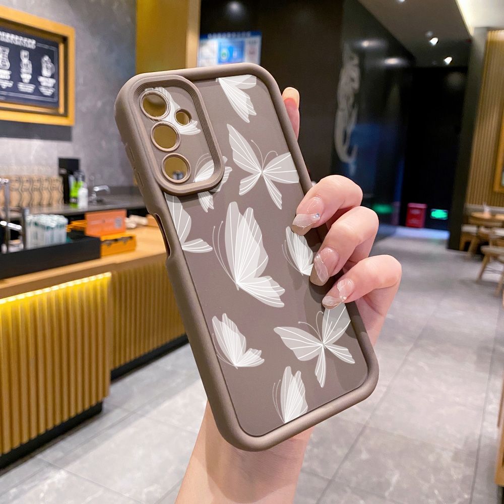 for Samsung Galaxy A15 A05 A35 A55 A14 A34 A33 A53 A73 A32 A52S A72 Drawing Butterfly Retro Full Protective Phone Case Anti Drop Cover