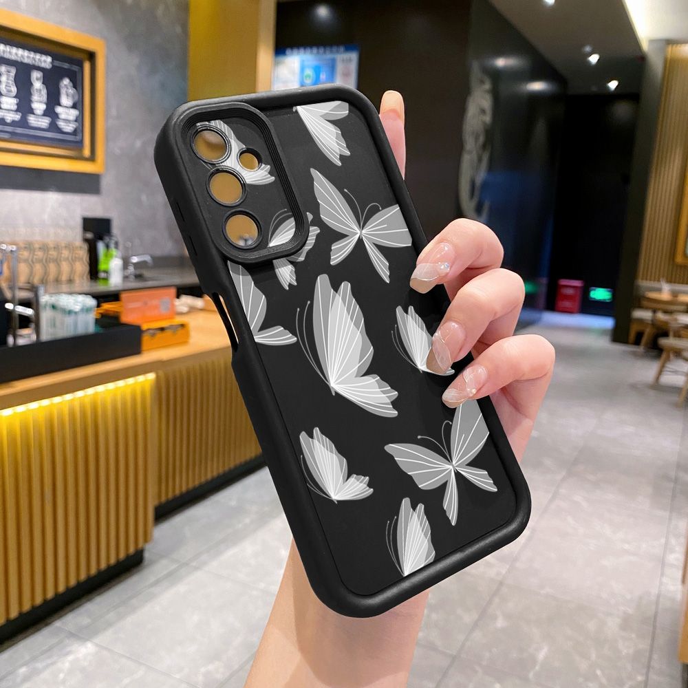 for Samsung Galaxy A15 A05 A35 A55 A14 A34 A33 A53 A73 A32 A52S A72 Drawing Butterfly Retro Full Protective Phone Case Anti Drop Cover