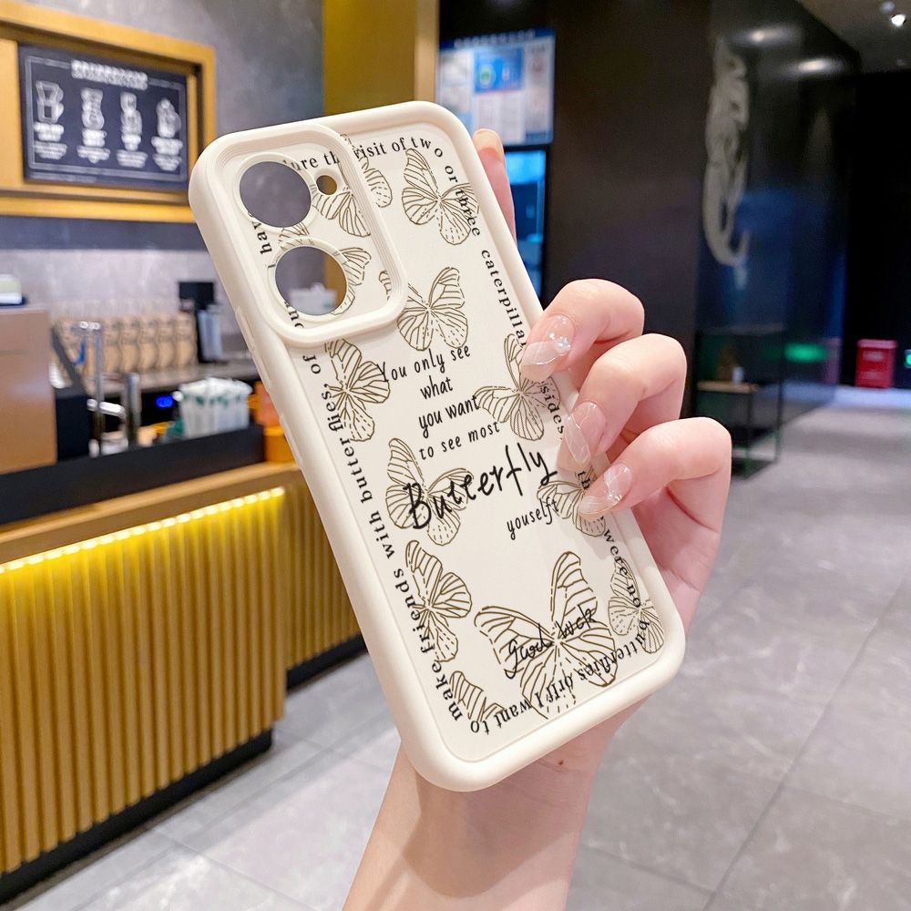 for VIVO Y17S Y27 T1X Y02S Y21S Y02 Y33S Y12S Y18 Y38 Drawing Butterfly Retro Full Protective Phone Case Anti Drop Cover