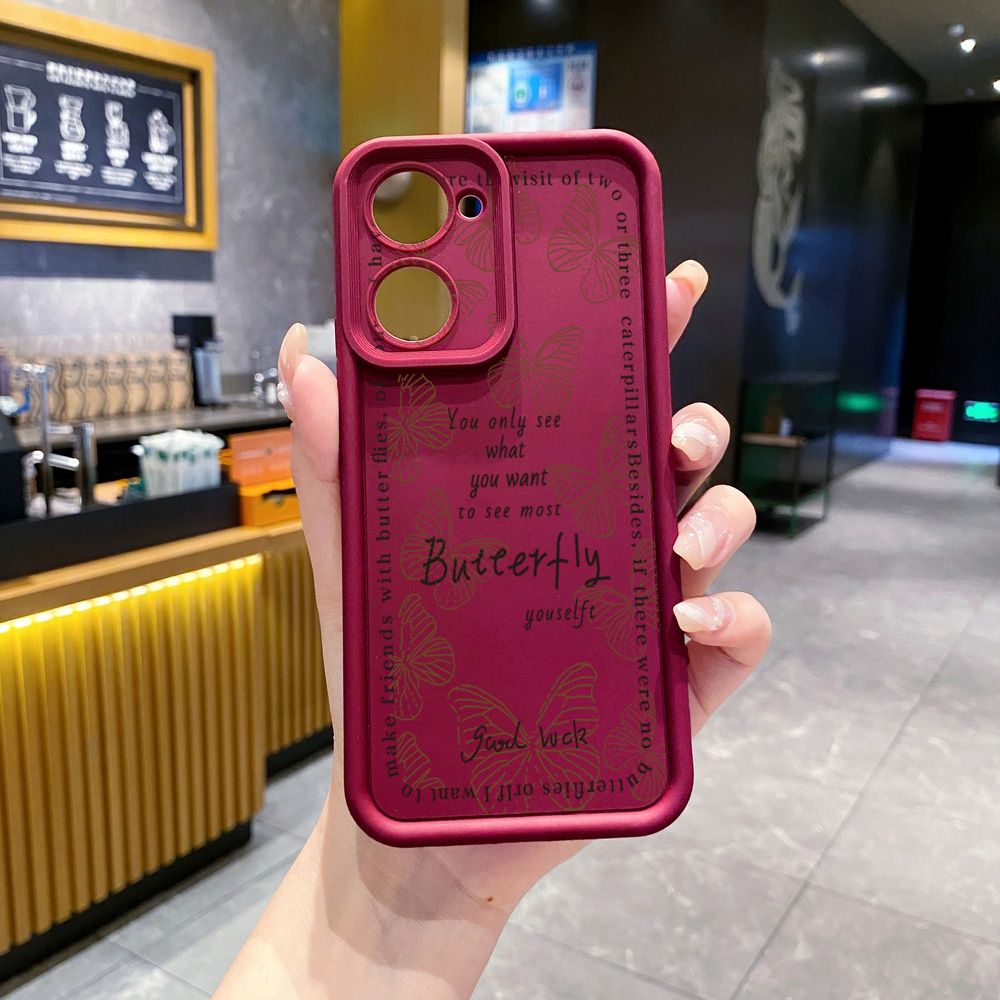for VIVO Y17S Y27 T1X Y02S Y21S Y02 Y33S Y12S Y18 Y38 Drawing Butterfly Retro Full Protective Phone Case Anti Drop Cover