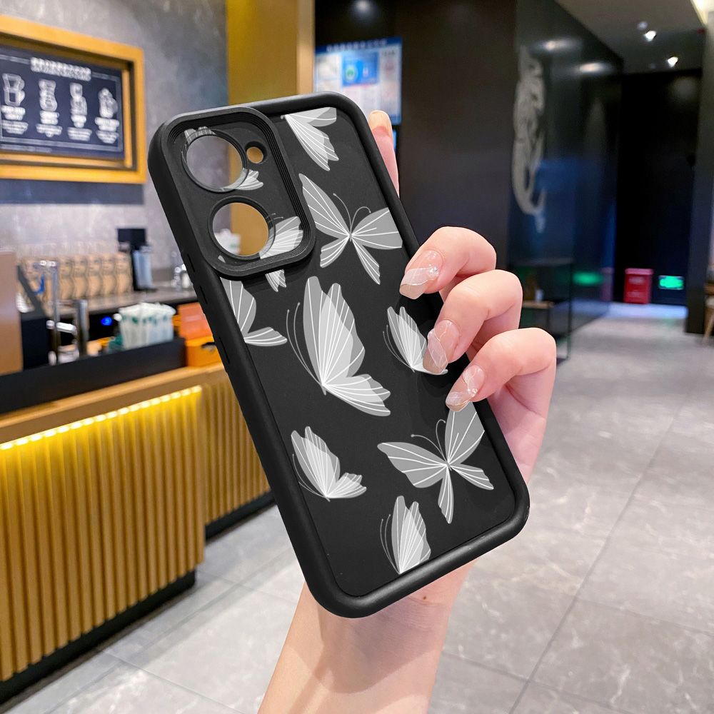 for VIVO Y17S Y27 T1X Y02S Y21S Y02 Y33S Y12S Y18 Y38 Drawing Butterfly Retro Full Protective Phone Case Anti Drop Cover