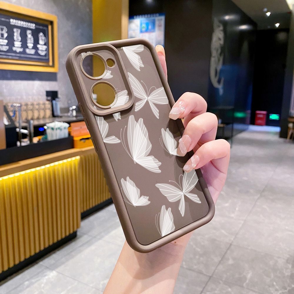 for VIVO Y17S Y27 T1X Y02S Y21S Y02 Y33S Y12S Y18 Y38 Drawing Butterfly Retro Full Protective Phone Case Anti Drop Cover