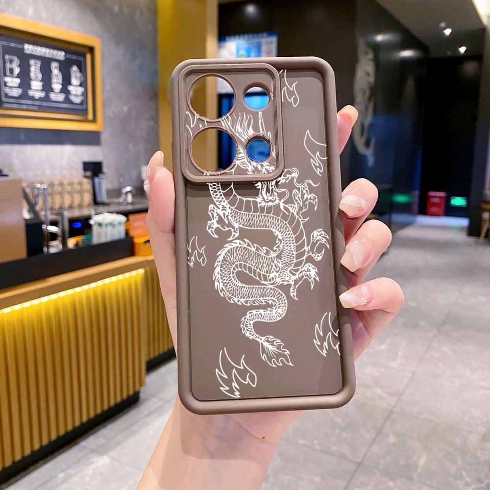 for Xiaomi Redmi Note 13 Pro 5G 12S 4G 12 Turbo 11S 13C 12C Chinese Fire Dragon Full Protective Phone Case Anti Drop Cover