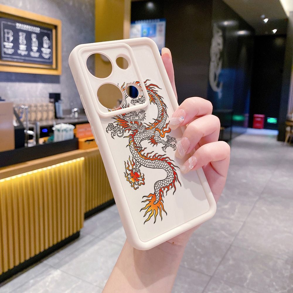 for Xiaomi Redmi Note 13 Pro 5G 12S 4G 12 Turbo 11S 13C 12C Chinese Fire Dragon Full Protective Phone Case Anti Drop Cover