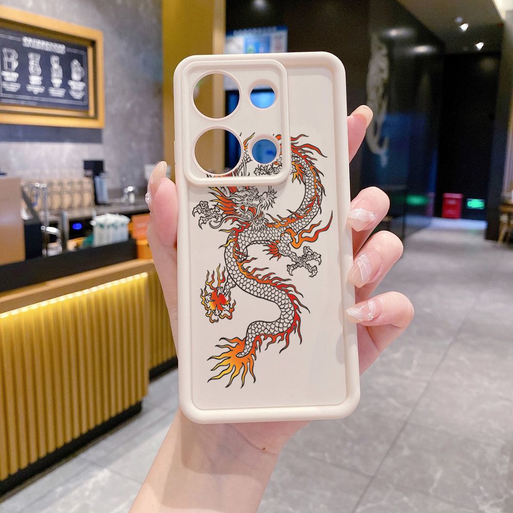 for Xiaomi Redmi Note 13 Pro 5G 12S 4G 12 Turbo 11S 13C 12C Chinese Fire Dragon Full Protective Phone Case Anti Drop Cover