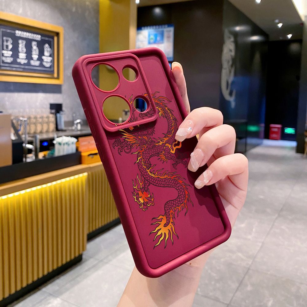 for Xiaomi Redmi Note 13 Pro 5G 12S 4G 12 Turbo 11S 13C 12C Chinese Fire Dragon Full Protective Phone Case Anti Drop Cover
