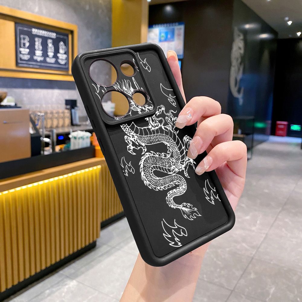 for Xiaomi Redmi Note 13 Pro 5G 12S 4G 12 Turbo 11S 13C 12C Chinese Fire Dragon Full Protective Phone Case Anti Drop Cover