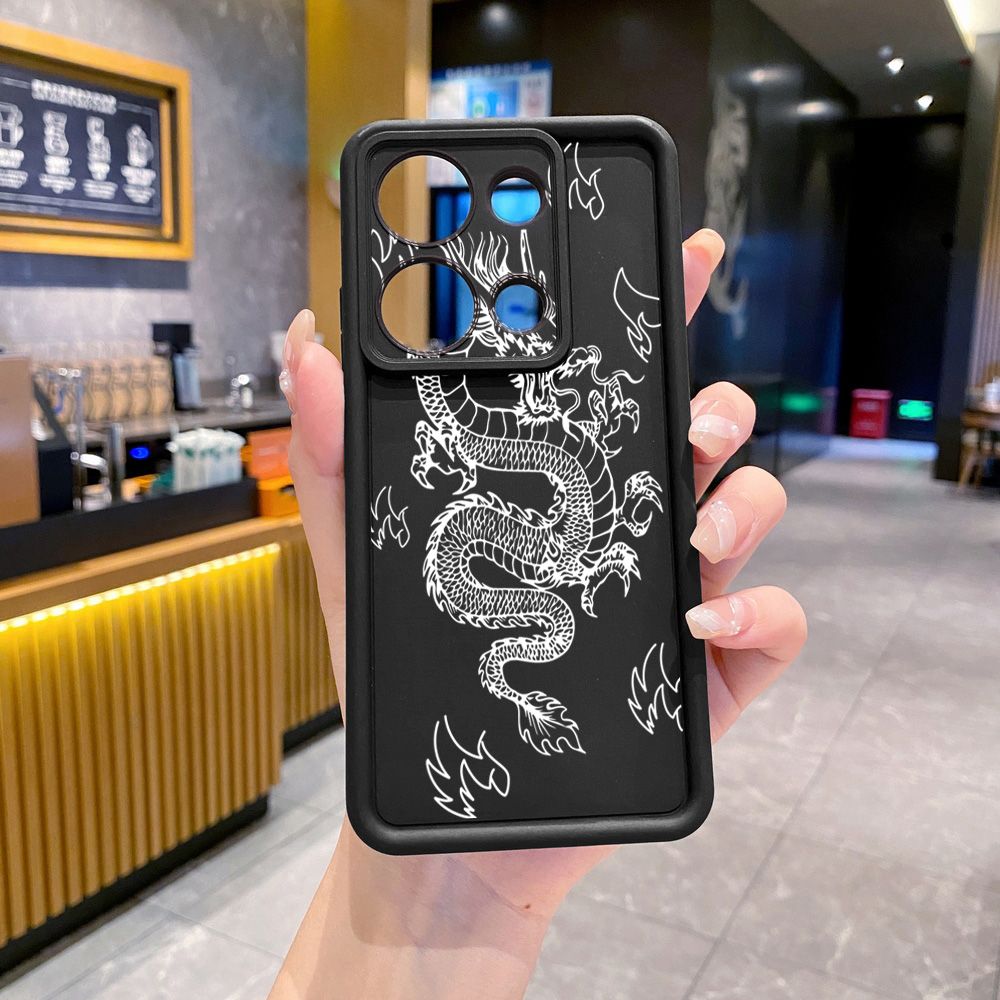 for Xiaomi Redmi Note 13 Pro 5G 12S 4G 12 Turbo 11S 13C 12C Chinese Fire Dragon Full Protective Phone Case Anti Drop Cover