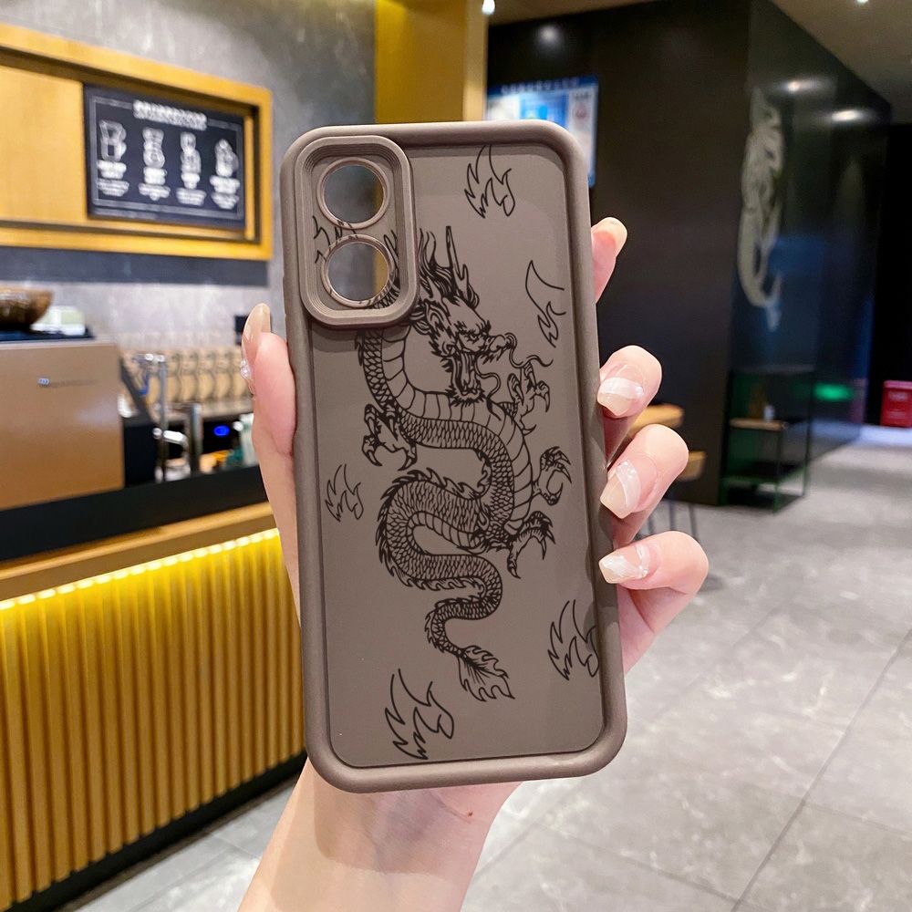 for OPPO A60 A18 A38 A17 A16 A57 A77 4G A59 A98 A78 A58 5G Chinese Dragon Full Protective Phone Case Anti Drop Cover
