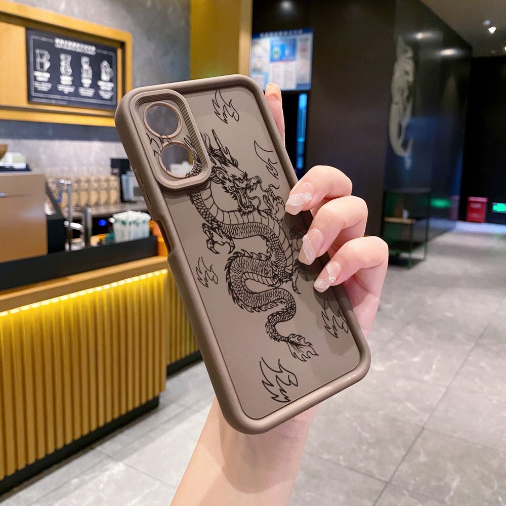 for OPPO A60 A18 A38 A17 A16 A57 A77 4G A59 A98 A78 A58 5G Chinese Dragon Full Protective Phone Case Anti Drop Cover