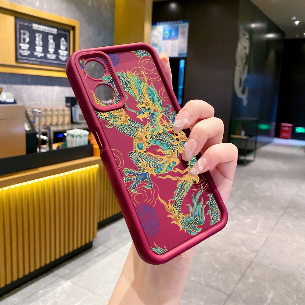 for OPPO A60 A18 A38 A17 A16 A57 A77 4G A59 A98 A78 A58 5G Chinese Dragon Full Protective Phone Case Anti Drop Cover