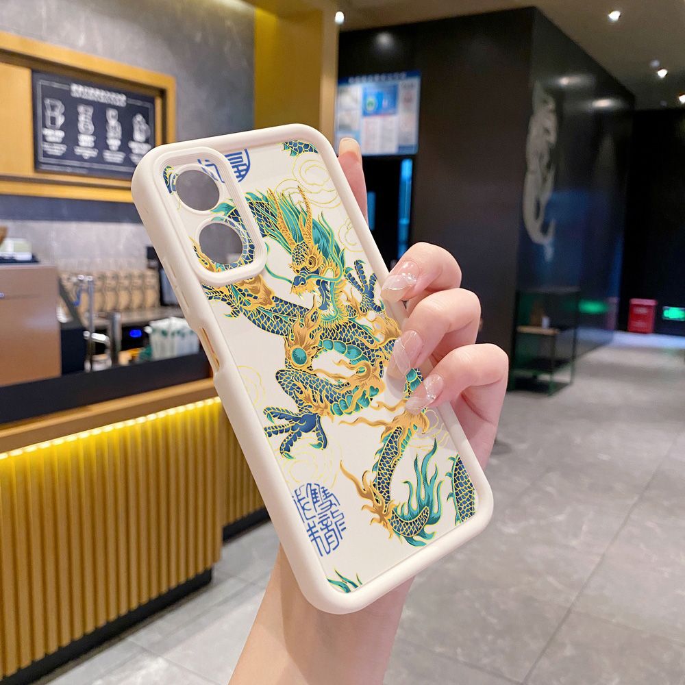 for OPPO A60 A18 A38 A17 A16 A57 A77 4G A59 A98 A78 A58 5G Chinese Dragon Full Protective Phone Case Anti Drop Cover