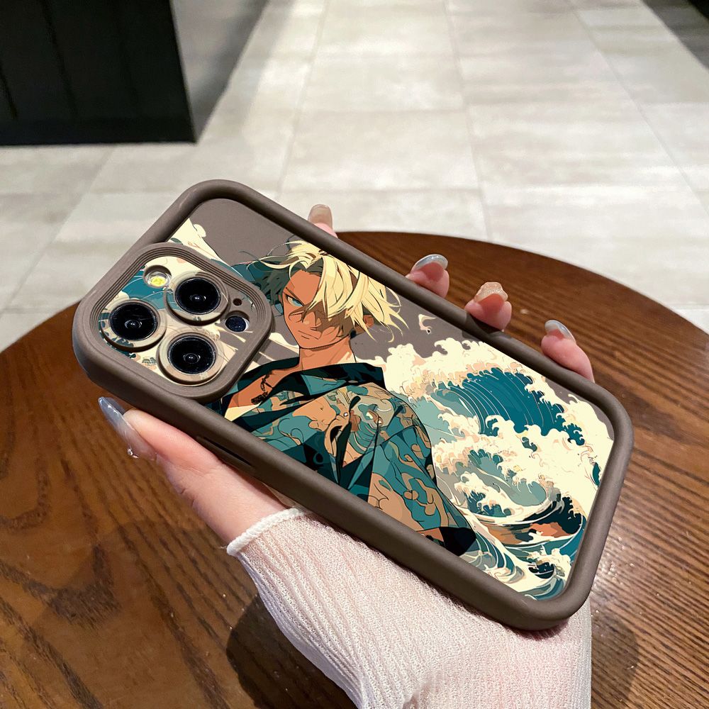 for iPhone 15 Pro Max 14 Plus 13 12 11 XR 8 7 SE 2022 XS One Piece Zoro Luffy Full Protective Phone Case Anti Drop Cover