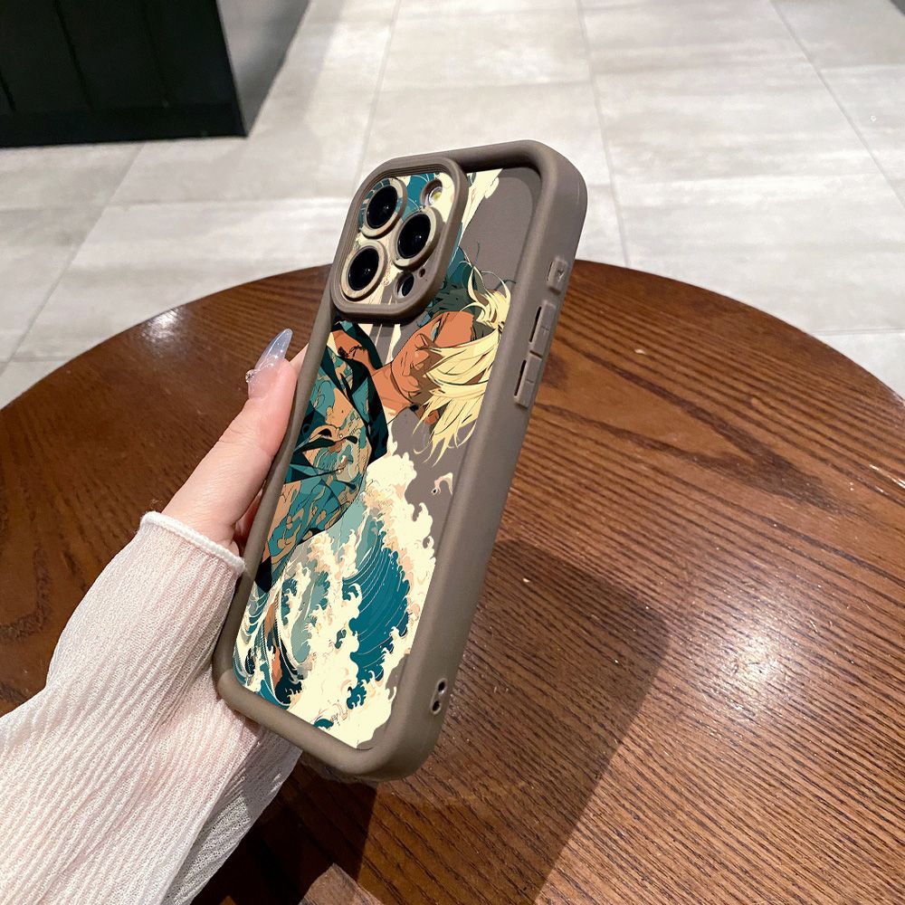 for iPhone 15 Pro Max 14 Plus 13 12 11 XR 8 7 SE 2022 XS One Piece Zoro Luffy Full Protective Phone Case Anti Drop Cover