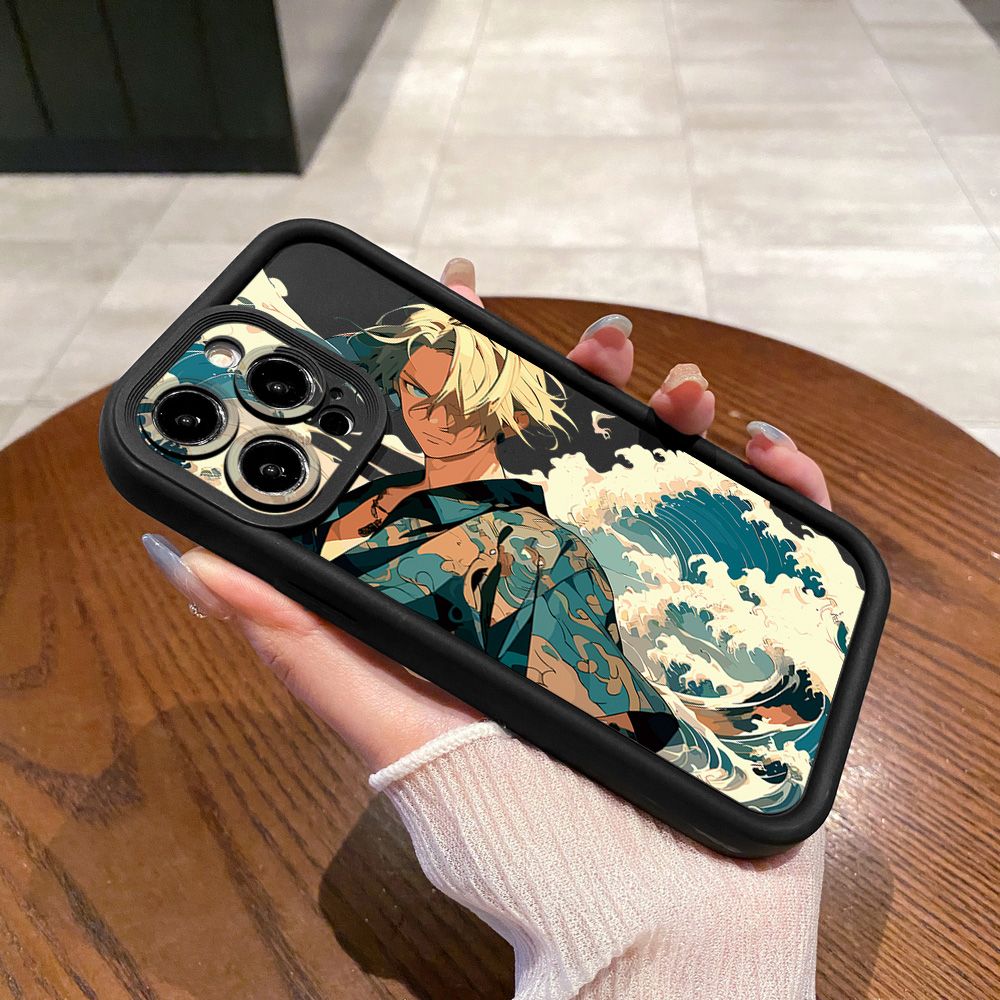 for iPhone 15 Pro Max 14 Plus 13 12 11 XR 8 7 SE 2022 XS One Piece Zoro Luffy Full Protective Phone Case Anti Drop Cover